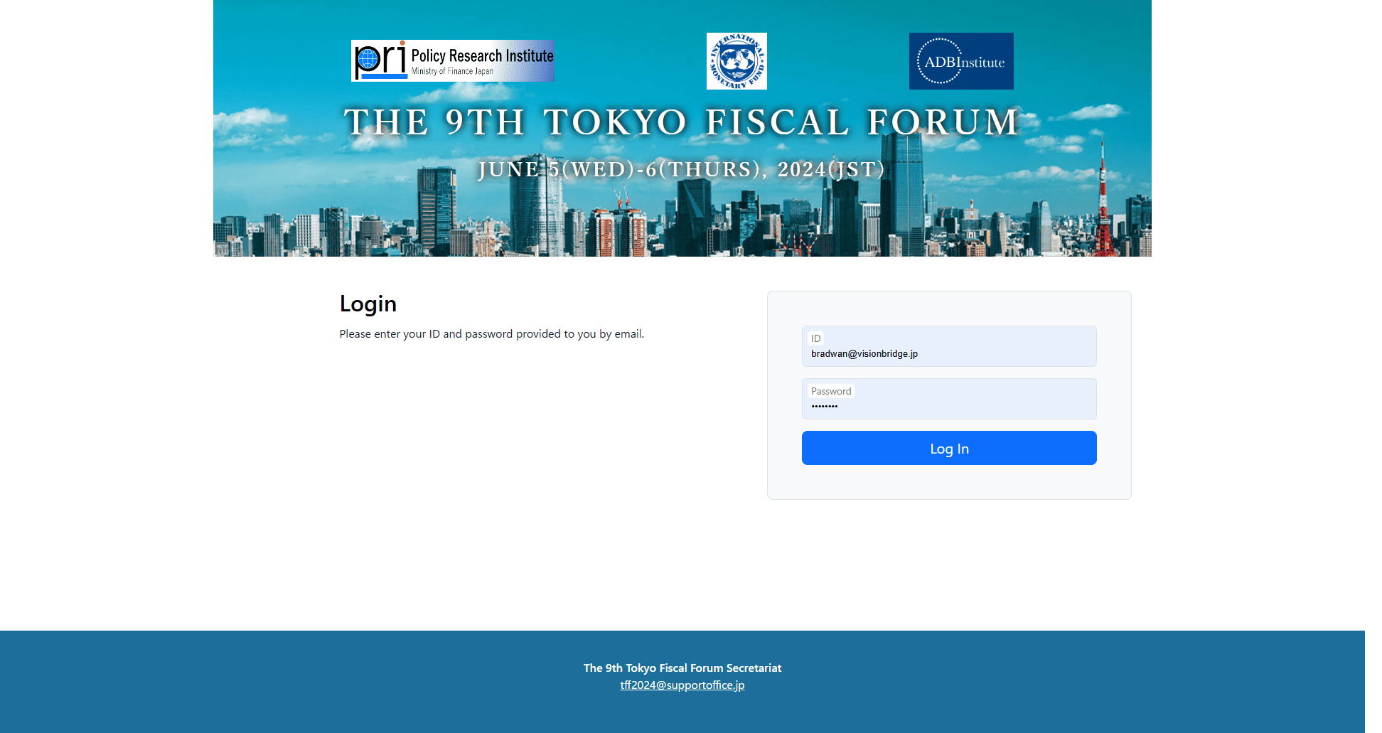 Tokyo Fiscal Forum website preview