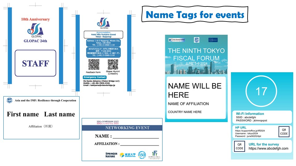 Name tags & badges sample